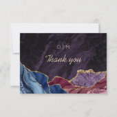パープルブルゴーニュ青結婚瑪瑙 サンキューカード (正面)