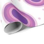 パープルブルズイエターゲット水玉模様ラウンドサークル ラッピングペーパー (ロールコーナー)