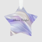 パープルブルーかわいらしパールホワイトスワール オーナメント (正面)