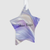 パープルブルーかわいらしパールホワイトスワール オーナメント (正面)