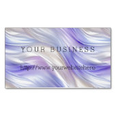 パープルブルーかわいらしパールホワイトスワール マグネット名刺 (正面)