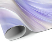 パープルブルーかわいらしパールホワイトスワール ラッピングペーパー (ロールコーナー)