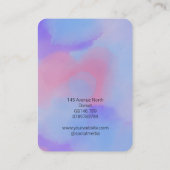 パープルブルーかわいらしピンクイヤリングディスプレイカード 名刺 (裏面)