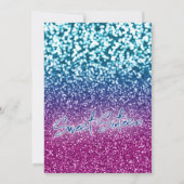 パープルブルーと《写真》ぼけ味ライトグラムスウィート16 招待状 (裏面)