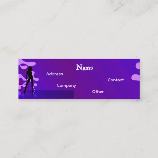 パープルブルーのダンサー スキニー名刺 (正面)