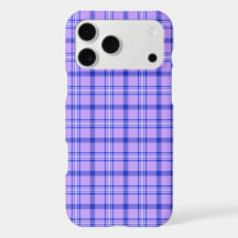 パープルブルーのチェック柄クラシックデザイン iPhone カバー