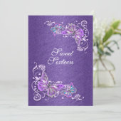 パープルブルーの誕生日エンゲージメントウェディング 招待状 (スタンド正面)