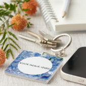 パープルブルーアジサイの花束 キーホルダー (正面右)