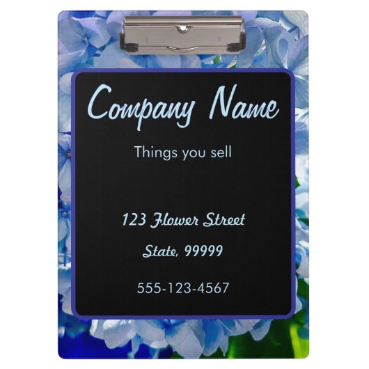 パープルブルーアジサイの花束 クリップボード (正面)