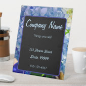 パープルブルーアジサイの花束 台座サイン (インサイチュ)