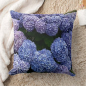 パープルブルーアジサイ装飾用クッション クッション (ブランケット)
