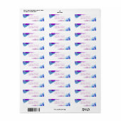 パープルブルーアルコールインクモダン差出人住所 ラベル (フルシート)