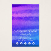 パープルブルーイヤリングネックレスジュエリーディスプレイカード (裏面)