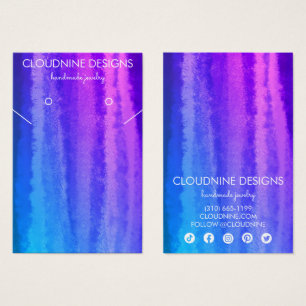 パープルブルーイヤリングネックレスジュエリーディスプレイカード