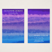 パープルブルーイヤリングネックレスジュエリーディスプレイカード (正面&裏面)