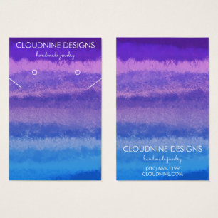 パープルブルーイヤリングネックレスジュエリーディスプレイカード