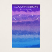 パープルブルーイヤリングネックレスジュエリーディスプレイカード (正面)