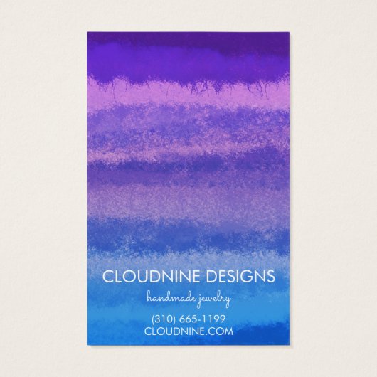 パープルブルーイヤリングネックレスジュエリーディスプレイカード (裏面)