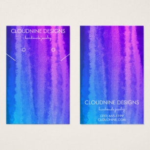 パープルブルーイヤリングネックレスジュエリーディスプレイカード