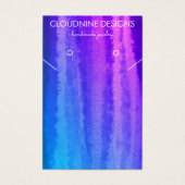 パープルブルーイヤリングネックレスジュエリーディスプレイカード (正面)