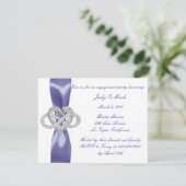 パープルブルーインフィニティハート婚約パーティ招待状 (スタンド正面)