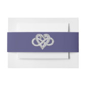 パープルブルーインフィニティハート招待状用帯 招待状ベリーバンド (正面例)