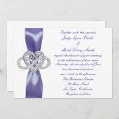 パープルブルーインフィニティハート結婚式招待状 招待状 (正面/裏面)