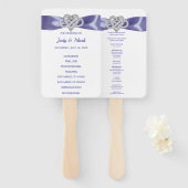 パープルブルーインフィニティハート結婚式 プログラムファン ハンドファン (正面&裏面)