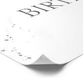 パープルブルーウィンターファースト誕生日ウェルカムフォト ポスター (角)