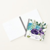 パープルブルーウォーターカラーフローラレシピ ノートブック (内部)