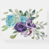 パープルブルーウォーター色のフローラ結婚ズ ゲストブック (裏面)