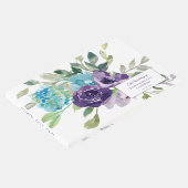 パープルブルーウォーター色のフローラ結婚ズ ゲストブック (コーナー)