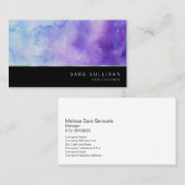 パープルブルーウォーター色プロフェッショナル名刺 名刺 (正面/裏面)