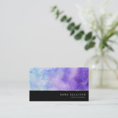 パープルブルーウォーター色プロフェッショナル名刺 名刺 (スタンド正面)