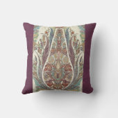 パープルブルーカシミールヴィンテージ部族ペイズリーアンティーク クッション (裏面)