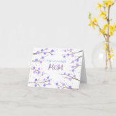 パープルブルーカスタム文字マザーズ カード (黄色い花)