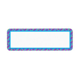 パープルブルーカラフルパターン差出人住所ラベル ラベル
