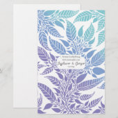 パープルブルーカラフルリーフィーデザインソープラップ紙 (正面/裏面)