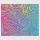 パープルブルーグラデーションとストライプ ラッピングペーパー (フラット)