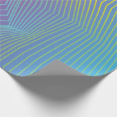 パープルブルーグラデーションとストライプ ラッピングペーパー (角)