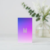 パープルブルーグラデーション- モダン 名刺 (スタンド正面)