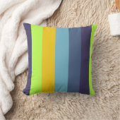 パープルブルーグリーンイエローキッズ10代のストライプ無地の クッション (ブランケット)