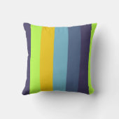 パープルブルーグリーンイエローキッズ10代のストライプ無地の クッション (裏面)