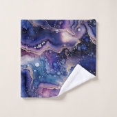 パープルブルーゲード抽象バブルミネラル バスタオルセット (ウォッシュタオル)