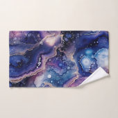 パープルブルーゲード抽象バブルミネラル バスタオルセット (ハンドタオル)