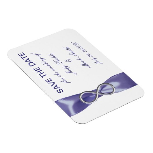 パープルブルーシルバーインフィニティ日付磁石を保存 マグネット (右側)