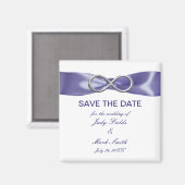 パープルブルーシルバーインフィニティ日付磁石を保存 マグネット (正面/裏面)