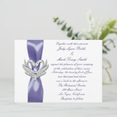 パープルブルーシルバースワンス結婚式招待状 招待状 (スタンド正面)