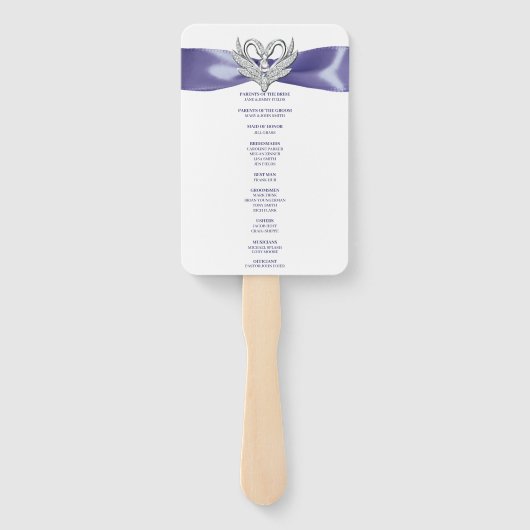 パープルブルーシルバースワンス結婚式 プログラムファン ハンドファン (裏面)