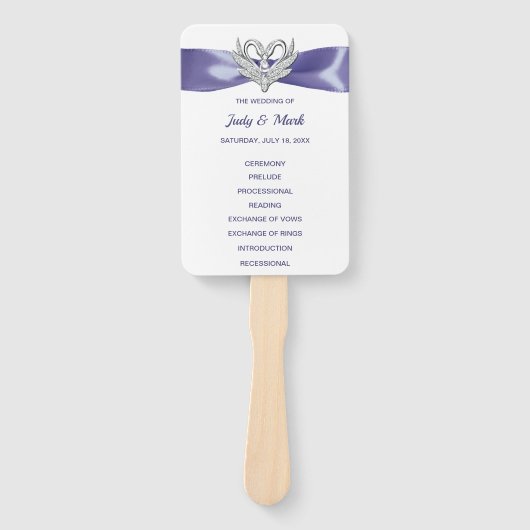 パープルブルーシルバースワンス結婚式 プログラムファン ハンドファン (正面)